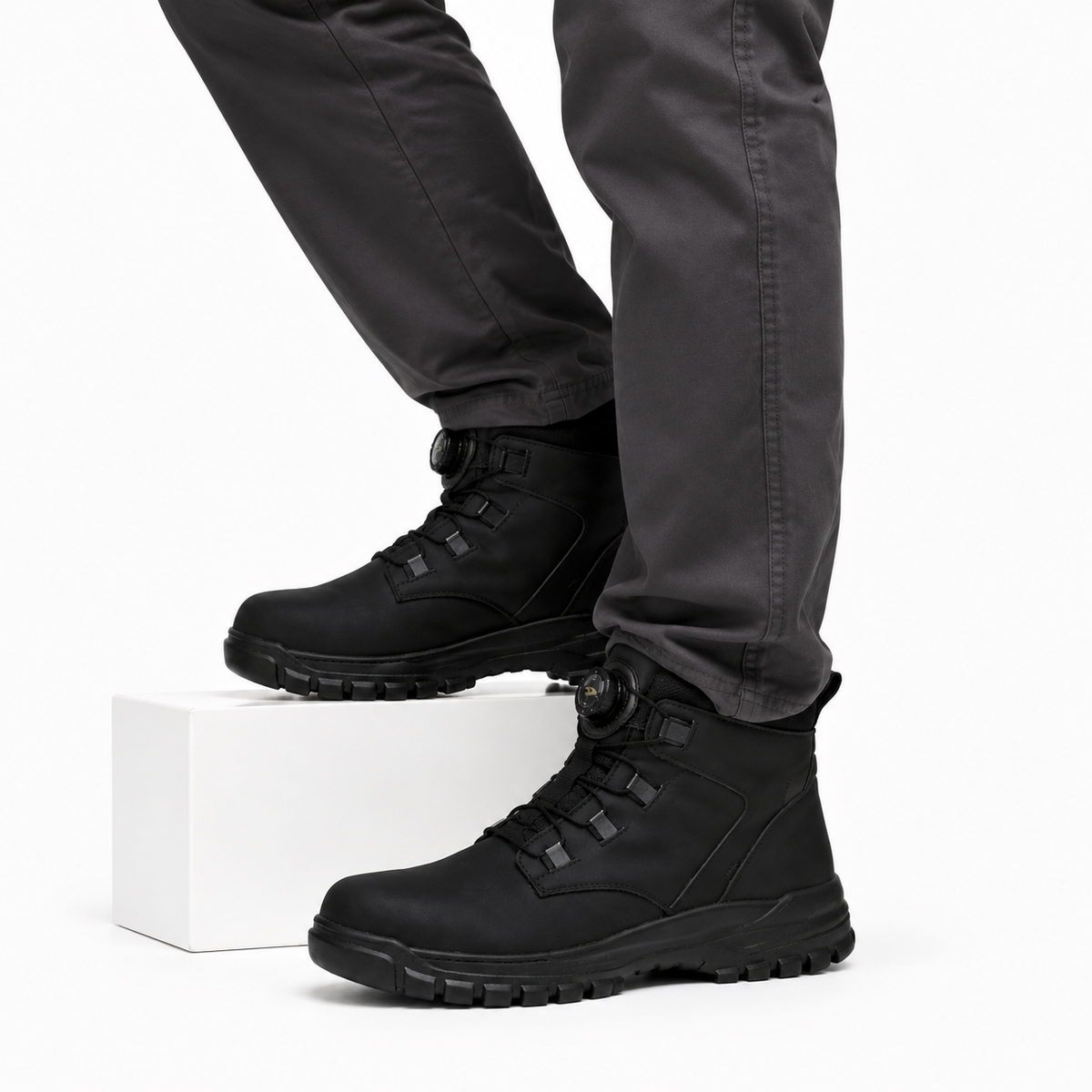 Botas Trabajo Hombre Altas Puntera Acero Cierre Giratorio Impermeable Antideslizante