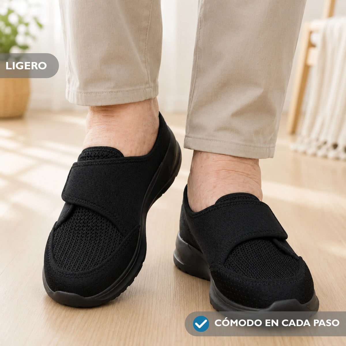 Zapatos Extra Anchos Mujer Hombre Velcro Pie Ancho