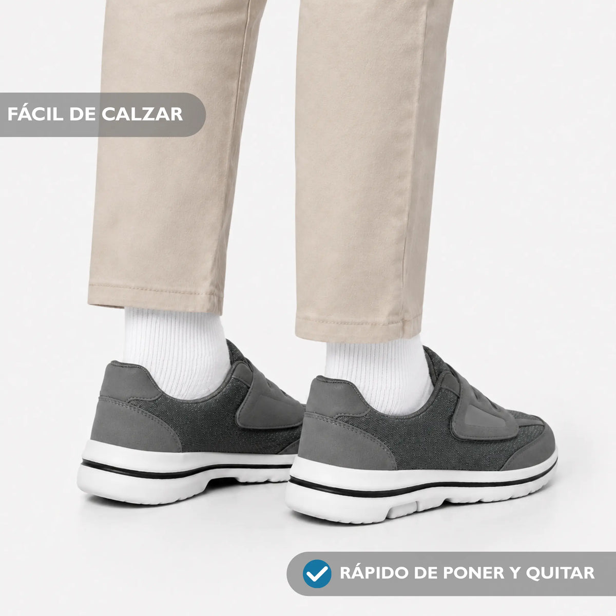 Zapatos Extra Anchos Mujer Hombre Velcro Malla Transpirable