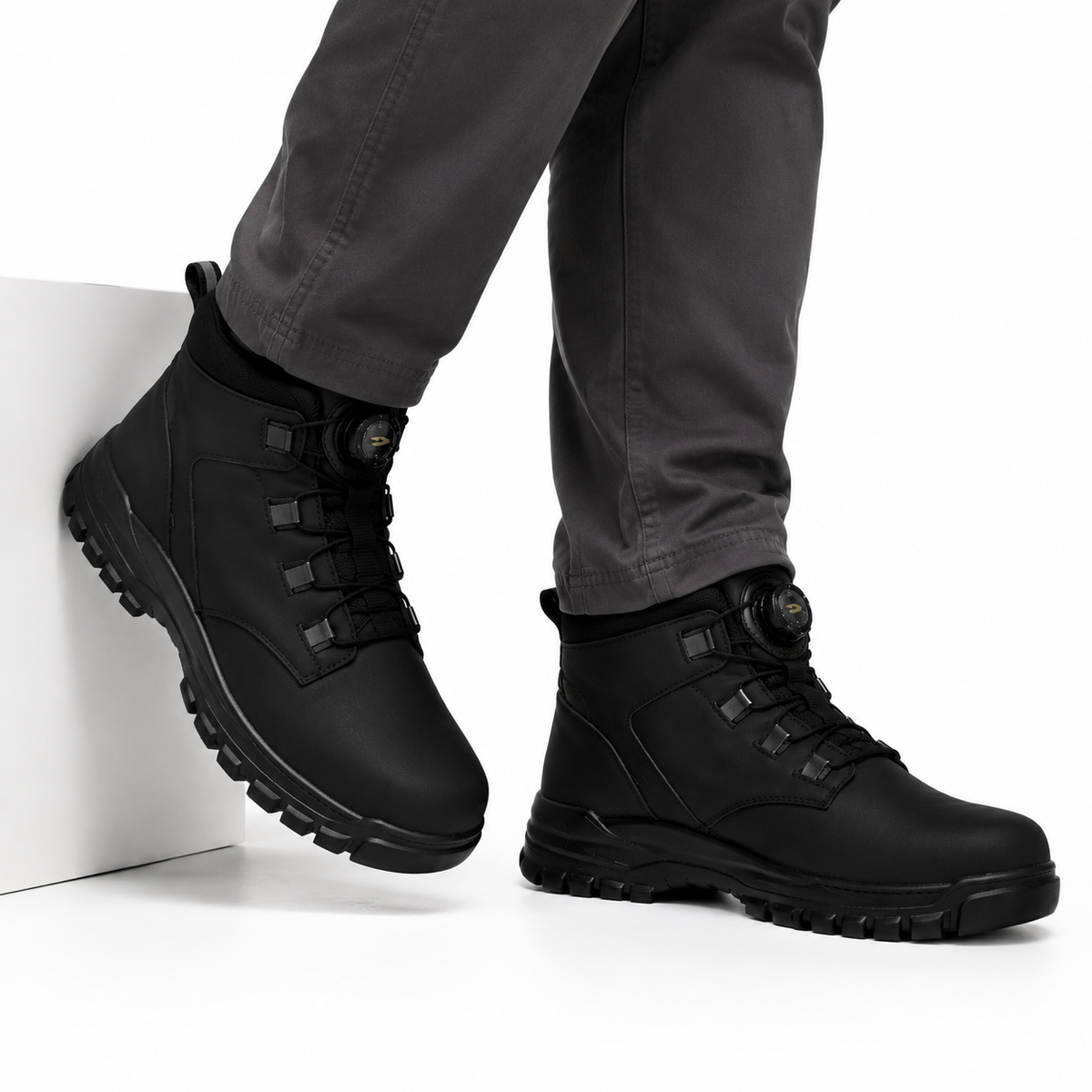 Botas Trabajo Hombre Altas Puntera Acero Cierre Giratorio Impermeable Antideslizante