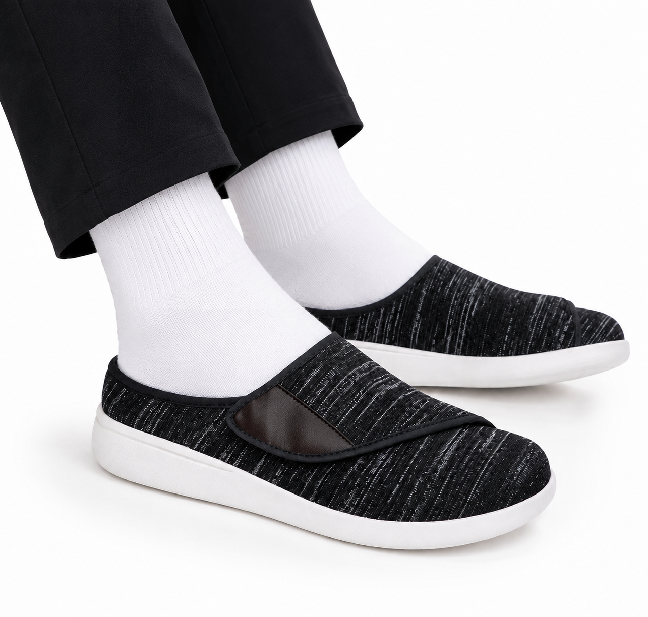 Zapatos Sin Cordones Extra Anchos Velcro Transpirables Antideslizantes