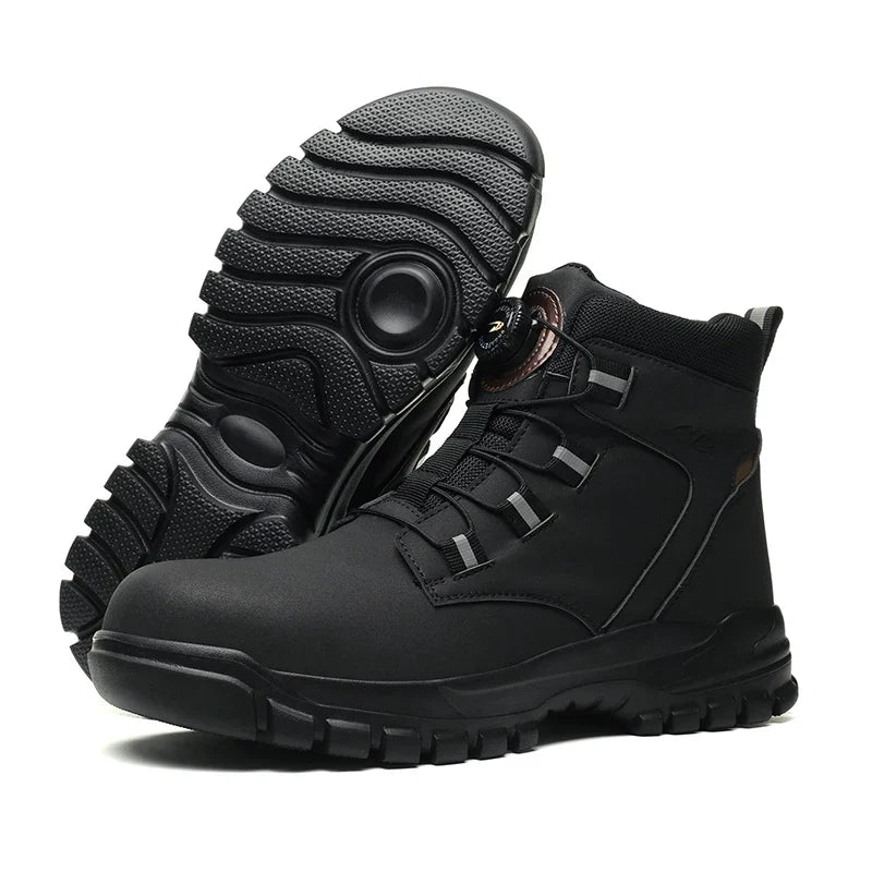 Botas Trabajo Hombre Altas Puntera Acero Cierre Giratorio Impermeable Antideslizante